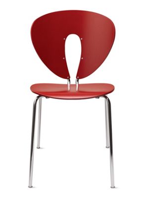 Globus Chair in Lacquered Wood with Chrome Frame