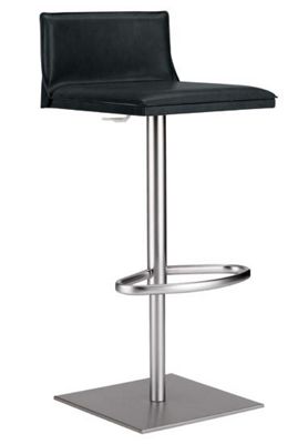 Lem Piston Stool With Leather Seat