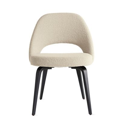 Saarinen Executive Side Chair with Wood Legs in Leather