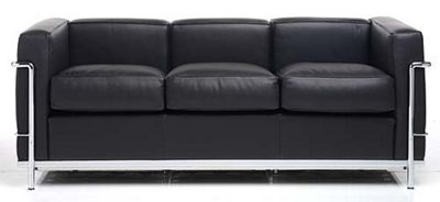 LC2 Petit Modele Three Seat Sofa – Chrome Frame/Color Leather