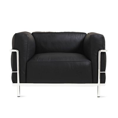 LC3 Grand Modele Armchair, Down Cushions - Chrome Frame/Color Leather