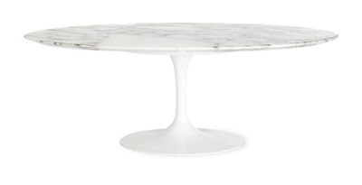 Saarinen Low Oval Coffee Table in Coated Marble 1