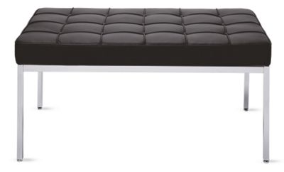 Florence Knoll Two-Seater Bench in Leather