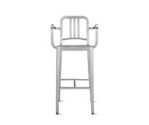 1006 Navy® Barstool with Arms in Brushed Finish