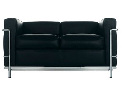 LC2 Petit Modele Two Seat Sofa – Chrome Frame/Color Leather