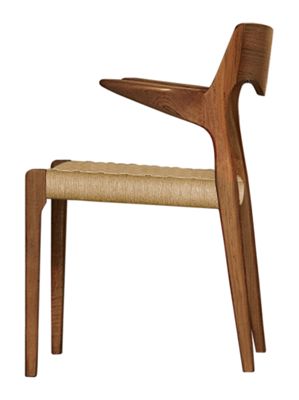 Møller Model 55 Armchair with Natural Woven Seat
