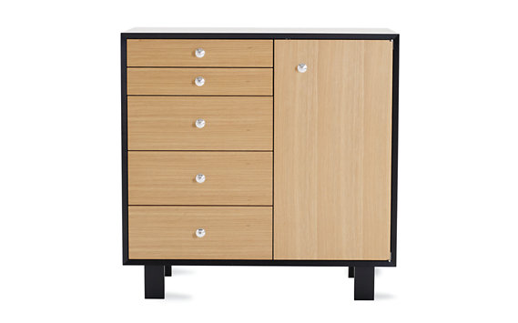 BCS 5 Drawer Cabinet w/ Door, Ebony.Oak  Designed by George Nelson for Herman Miller® 