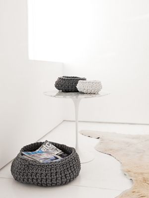 Crocheted Rubber Basket, Medium