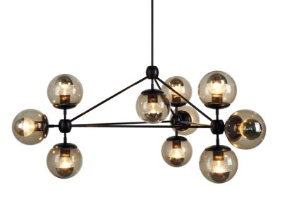 Modo Chandelier, 3 Sided, 10 Globes