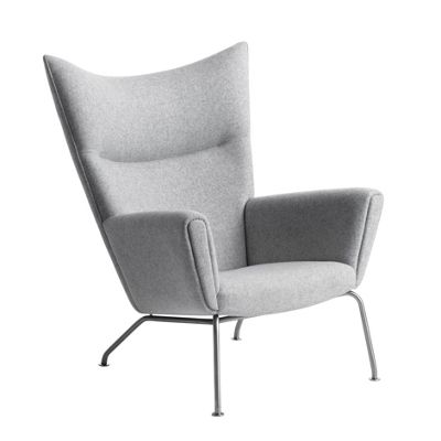 Wing Chair in Divina Melange Fabric 