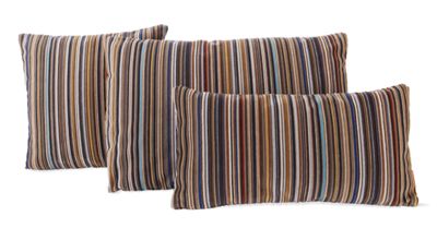 Maharam DWR Pillow, 17" x 17" in Epingle Stripe (Caramel)