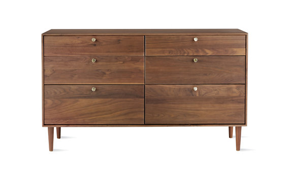 American Modern 6-Drawer Dresser in Walnut Dressers Designed by Design Within Reach