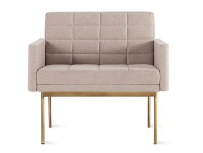 Tuxedo Club Chair with Bronze Legs