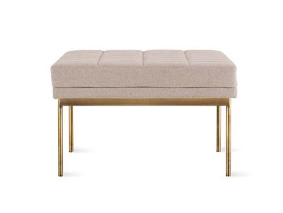 Tuxedo Ottoman with Bronze Legs