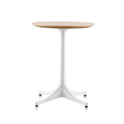 Nelson™ Pedestal Side Table, White Aluminum