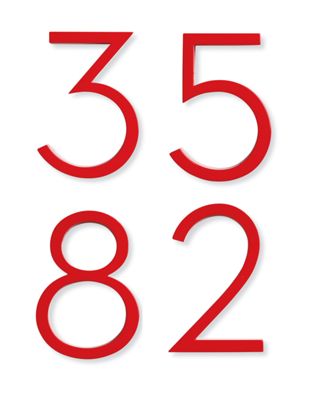 Neutra House Numbers in Red