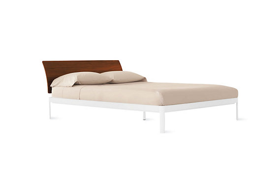 Min Bed with Wood Headboard    Designed by Luciano Bertoncini